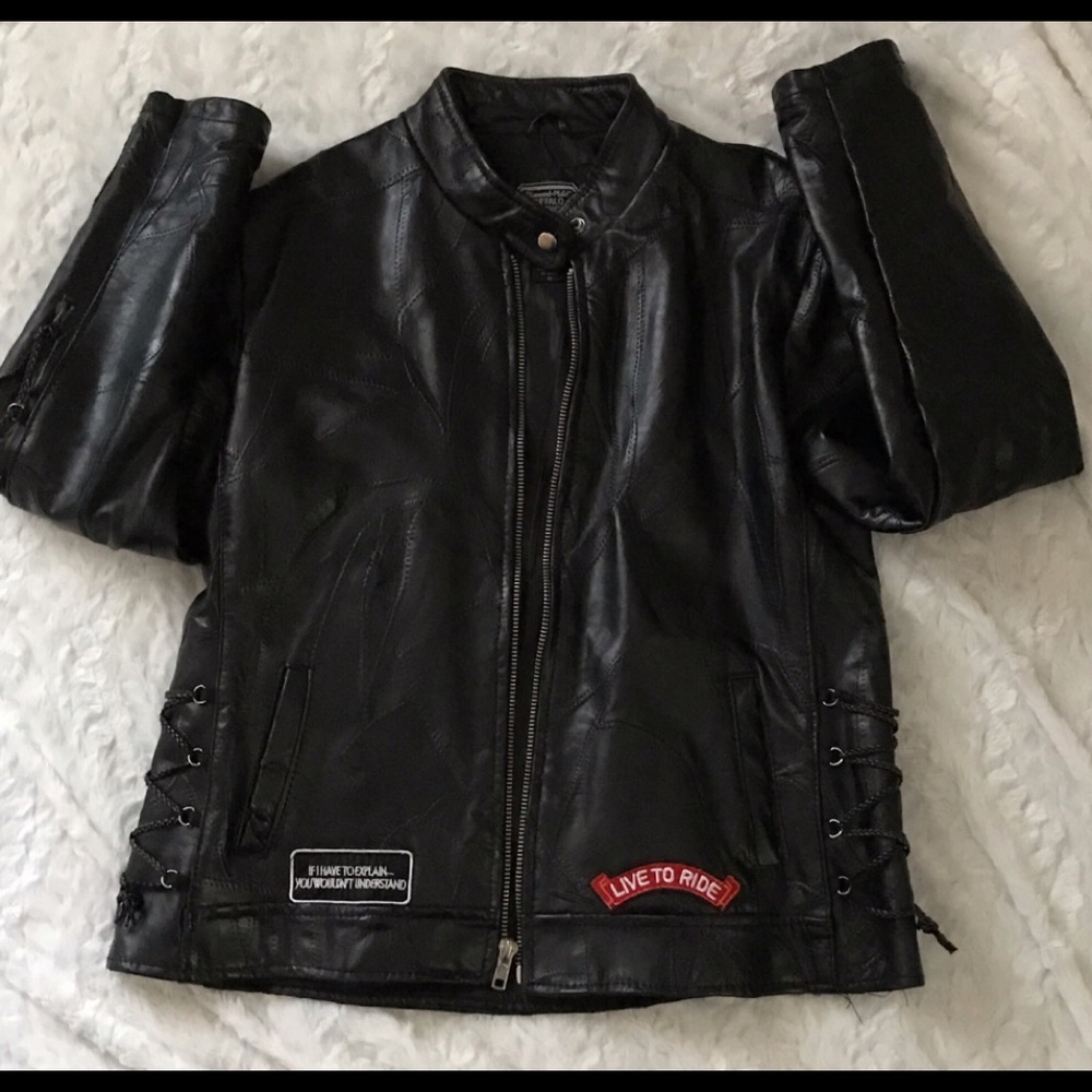 Diamond Plate - Leather Motorcycle Jacket